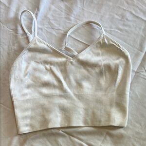 Zara White Ribbed Camisole Top